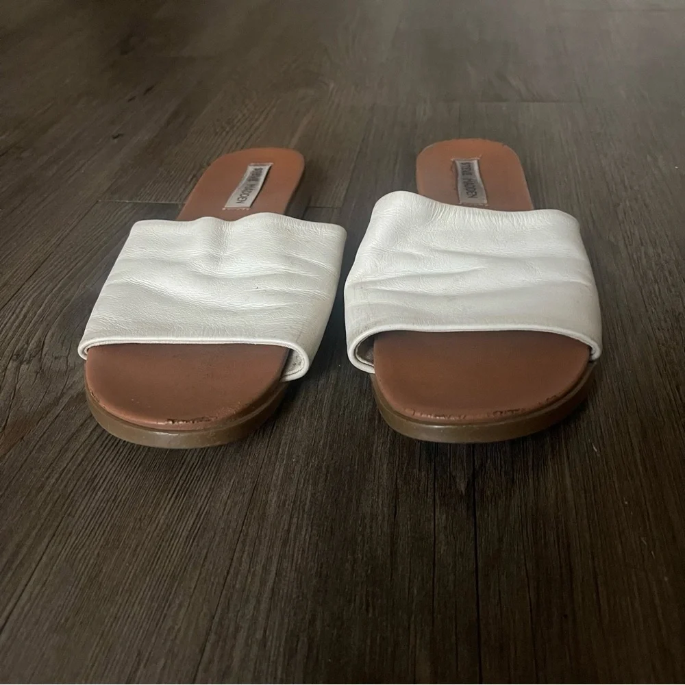 Steve Madden Cream Slide Sandals - Picture 2 of 3